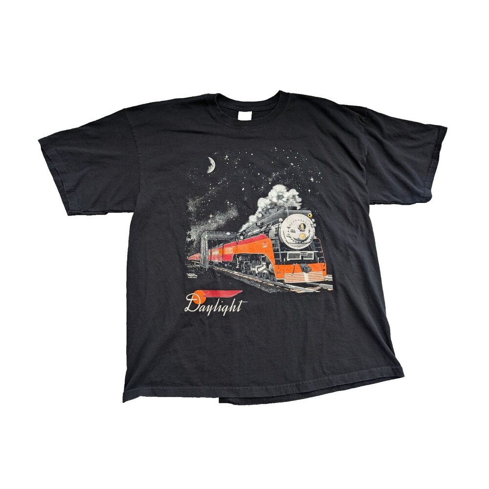 Vintage Southern Pacific Daylight 4449 Train T Shirt XL Gildan Black Railroad